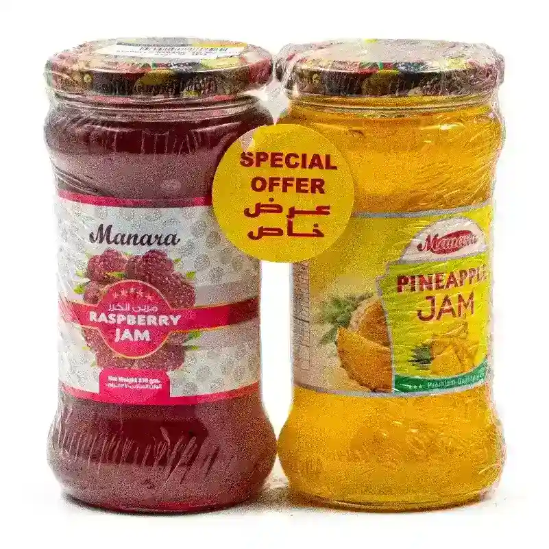 MANARA JAM MIXED FRUIT JAM+PINEAPPLE JAM 370GM