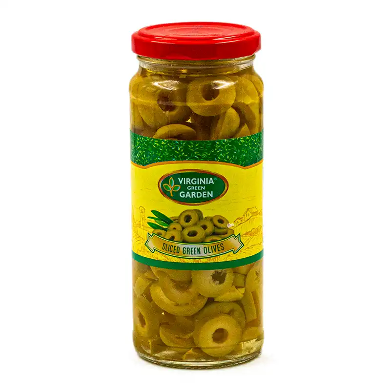 VIRGINA G.GARDEN SLICED GREEN OLIVES 340G