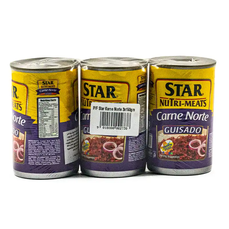 STAR NUTRI-MEATS CARNE NORTE GUISADO 3*150GM