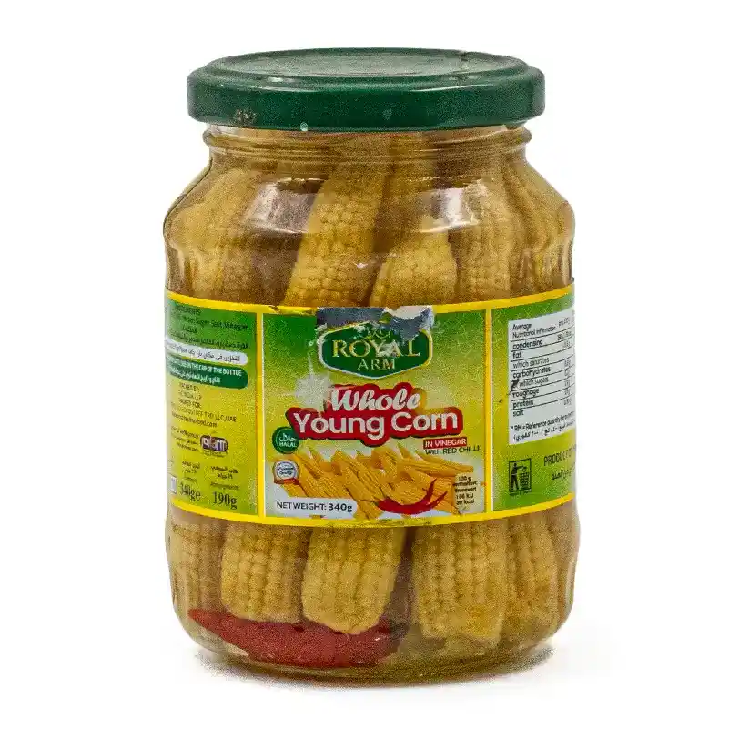 ROYAL ARM WHOLE YOUNG CORN 340GM