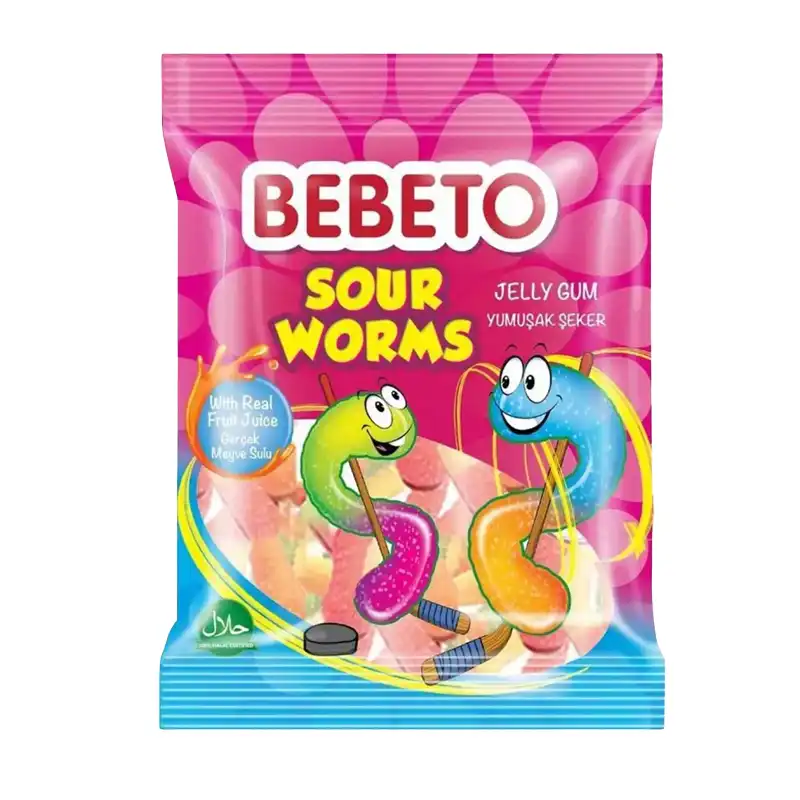 BEBTO SOUR WORMS JELLY 80G