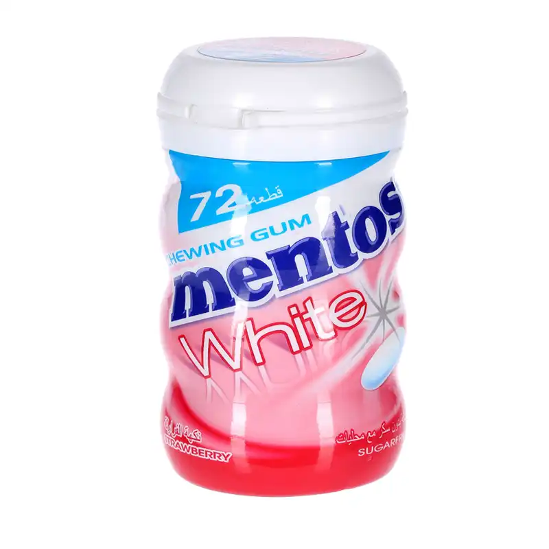 MENTOS WHITE GUM STRAWBERRY 72PC/BOX