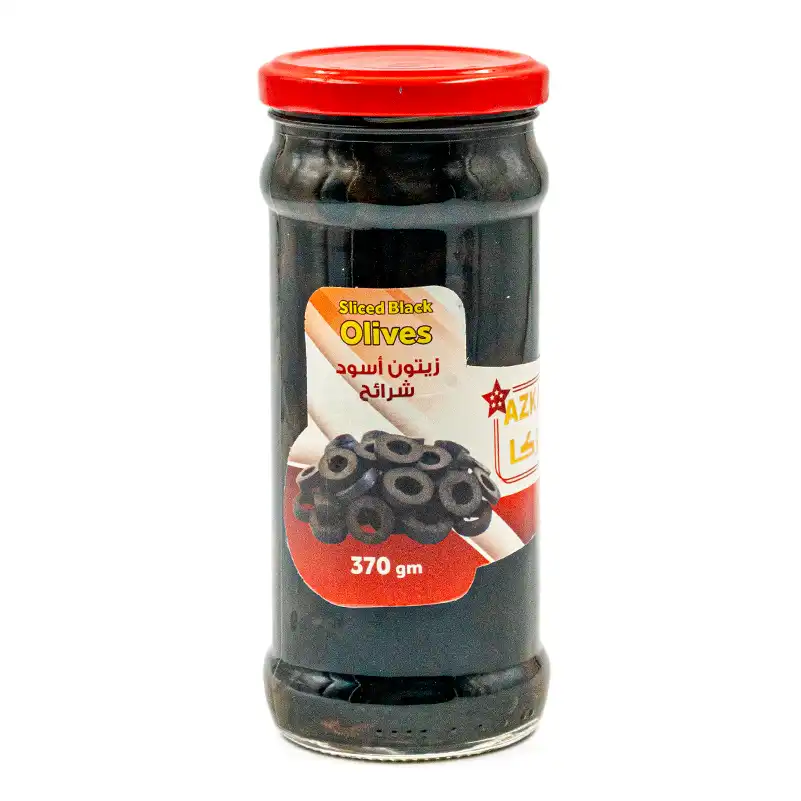 AZKA SLICED BLACK OLIVES 370G