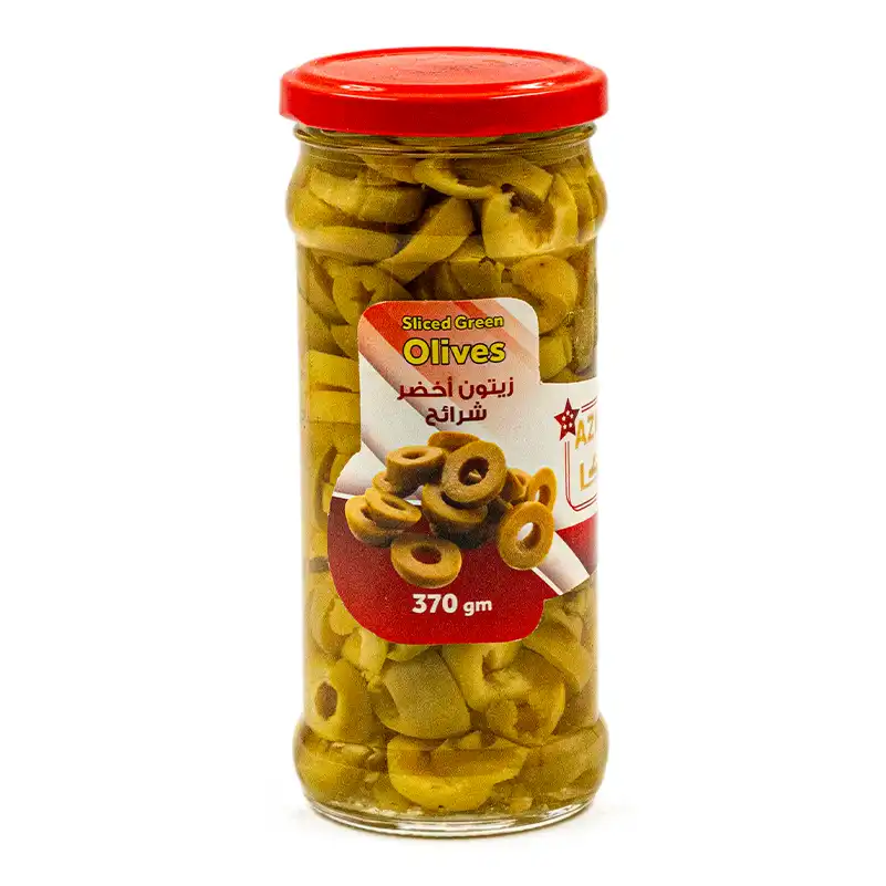 AZKA SLICED GREEN OLIVES 370G